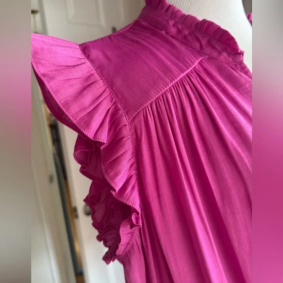 RACHEL Rachel Roy Fuchsia Ruffle Blouse in XL *fits like Large - Picture 4 of 6